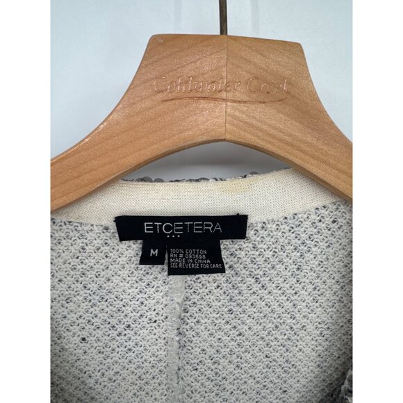 Etcetera Black  Sequin Textured Cardigan sweater Womens size medium Cotton - Picture 4 of 5